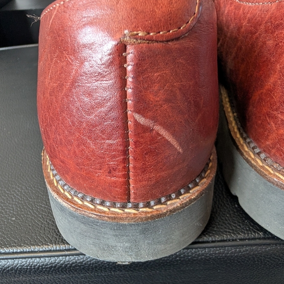 H.S. Trask Bison Leather Oxford Shoes Lug Sole USA Made Men’s 11 N - Picture 5 of 14